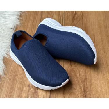 Imagem de Tênis Meia Feminino Slip On Casual Confortável Leve - Jhonny Shoes, Az