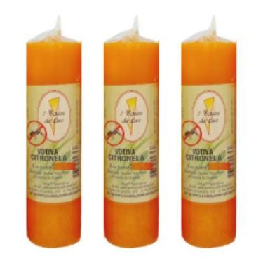 Imagem de Kit 3 und Vela Votiva 7 dias Aroma Citronela - 210 gr cada - Sete Raio