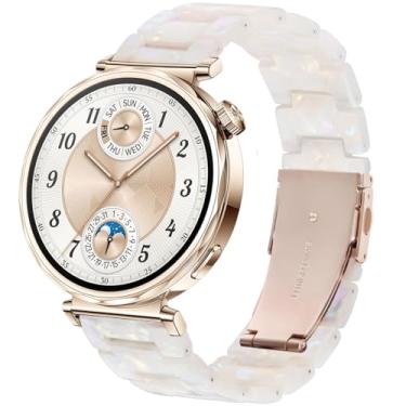 Imagem de DEALELE Pulseiras femininas compatíveis com Huawei Watch GT5 Pro de 42 mm/GT5 de 41 mm/GT4 de 41 mm/Garmin Venu 3S/Forerunner 265S/Fossil Gen 6, pulseira de substituição de resina colorida de 18 mm