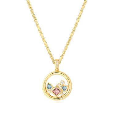 Imagem de BENEIGE Colar de ouro banhado a ouro com pingentes de zircônia cúbica para mulheres, Latão, Zircão