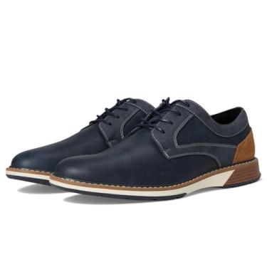 Imagem de Stacy Adams Sapato Oxford masculino Phineas bico liso com cadarço, Azul marino, 47