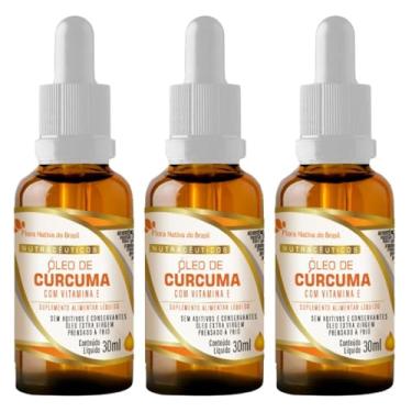 Imagem de KIT 3X Óleo de Cúrcuma com Vitamina E em Gotas 30ml - Flora nativa