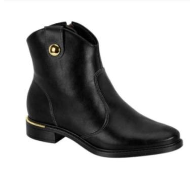 Imagem de Bota Feminina Vizzano Country Cano Baixo Lançamento Original, Preto, 3