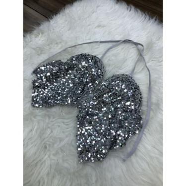 Imagem de Top Cropped Paetê Lantejoula Brilhante Com argola Top com brilho Carna