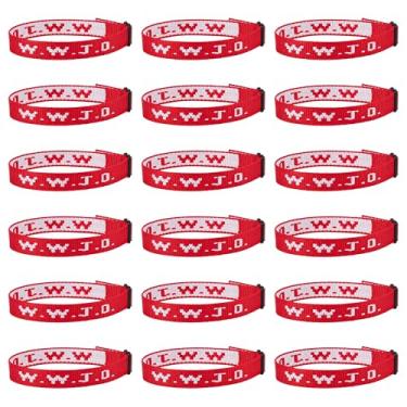 Imagem de Pmormyy 18 peças de pulseiras WWJD para mulheres e homens, pulseiras de presente em massa de Jesus Cristão, ajustável, What Would Jesus Do, Fibra de poliéster, Sem Pedra Preciosa