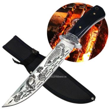 Imagem de Faca Premium para Churrasco Inox, Full Tang e Bainha Nylon TB092040 - 