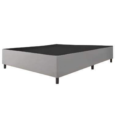 Imagem de Cama Box Base Casal King 1,93m Suede Marsala Cinza