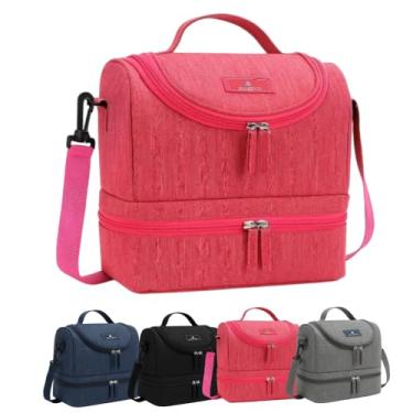 Imagem de Bolsa Lancheira Térmica para Alimentos com 2 Compartimentos, Alça Ajustável (Rosa)