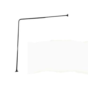 Imagem de Porta Cortina Banheiro Box Varão Tubo Curvo Aço Em L - Preto