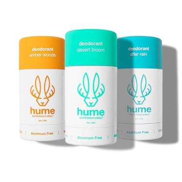 Imagem de Hume Supernatural Desodorante sem alumínio para mulheres e homens - probiótico e à base de plantas, absorção de umidade de longa duração - limpo e eficaz (floração do deserto, madeiras âmbar e depois