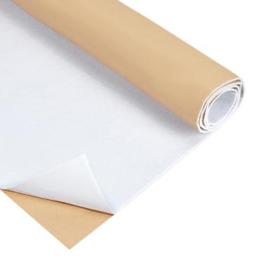 Imagem de BENECREAT Entretela de algodão autoadesiva de 19,4 x 41 polegadas, tecido de interface de costura branca para acolchoamento, acessórios de costura, enchimento de algodão, 2,5 mm de espessura - 400 g