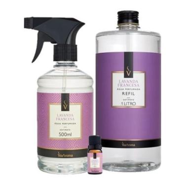 Imagem de Kit Água Perfumada + Refil 1 Litro + Essência Lavanda Francesa Via Aro