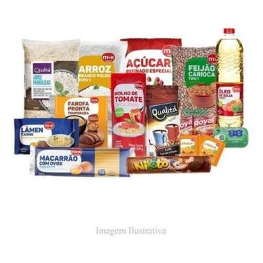 Imagem de Kit 4 Cesta Básica Completa Alimentos Essenciais 16 Itens - JSN