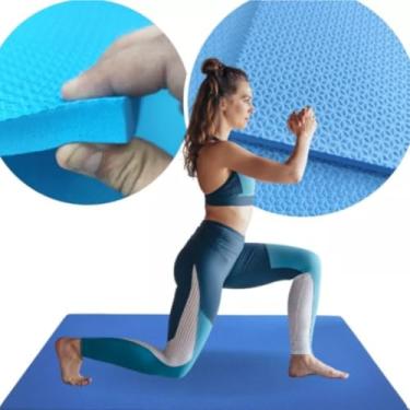 Imagem de Tapete Yoga MatConfortável Grosso Colchonete Tatame Exercício em Casa(AZUL)