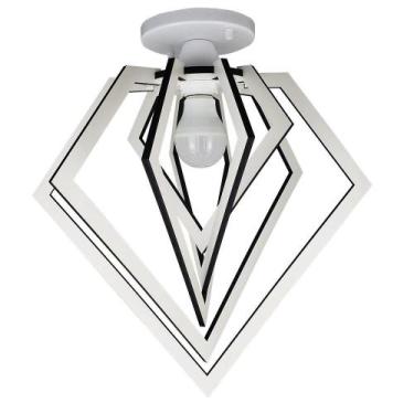 Imagem de Luminária Plafon E27 Led Design Moderno Madeira Mdf Diamante - Caroá