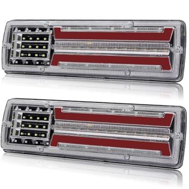 Imagem de YnGia Luzes traseiras traseiras de reboque, 2 peças, luz de freio de LED para trailer, luz indicadora, luz de ré, 12 V, universal para trator, trailer, caravana, UTE, veículos agrícolas