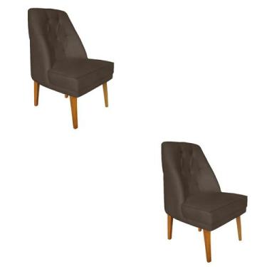 Imagem de Kit 2 Cadeiras Para Sala De Jantar Escritório Estofada Berlim Retro Su