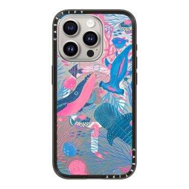 Imagem de CASETiFY Capa compacta para iPhone 15 Pro [fina e elegante/compatível com Magsafe/1,2 m. 2X proteção contra quedas de grau militar] - sob o mar - preto transparente