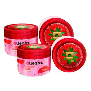 Imagem de Kit 2 Creme Esfoliante Corporal Allegra Morango 250g