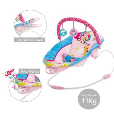 Imagem de Cadeira de Descanso Infantil Musical e vibratória Bebê Sunset Rosa Cri