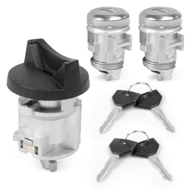 Imagem de Cilindro de trava de interruptor de ignição 5003845AA e 2 fechaduras de porta com 4 chaves compatíveis com Dodge Ram 1500 2500 3500 97-02 Dakota Durango Viper 97-00 Jeep Grand Cherokee 97-98