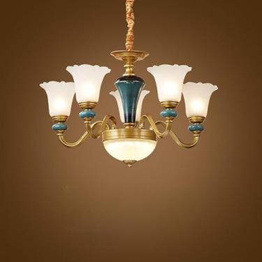 Imagem de Lâmpada Pendente Lustre LED Retro Cerâmica (C 3 Luzes) - Para Sala De Estar, Quarto, Estudo, Restaurante, Hotel, Café & Villa (L 5 luzes)