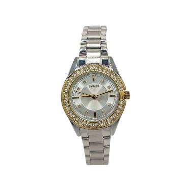 Imagem de Relógio Skmei Analógico Feminino Pedras Resistente Água 3atm