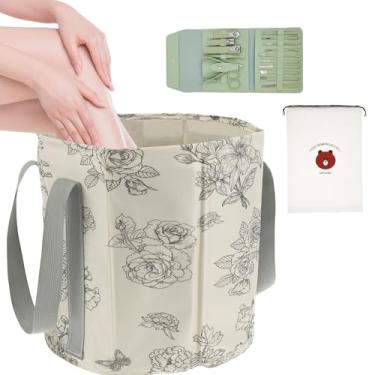 Imagem de Balde dobrável para pés de imersão, banheira portátil de viagem, balde de banho dobrável para acampamento ao ar livre, piquenique, pesca, churrasco