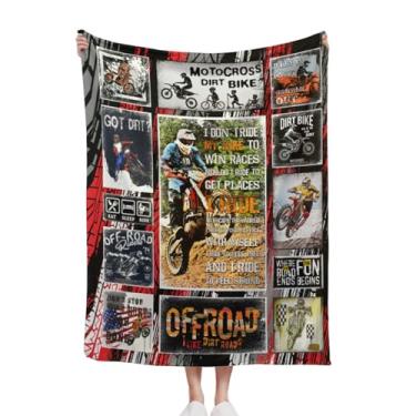 Imagem de Cobertor de bicicleta da sujeira Cobertores esportivos de motocicleta para meninos, cobertor de motocross presentes para homens motociclistas de corrida 127 x 152 cm