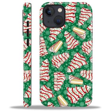 Imagem de Toulas Capa para iPhone 15, capa rígida de camada dupla híbrida resistente a arranhões, árvore de Natal, biscoito de lanche de Natal