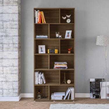 Imagem de Estante Xangai 12 Nichos Assimétricos Castanho Politorno Móveis