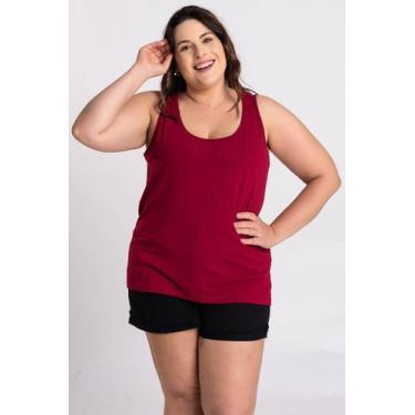 Imagem de Regata Feminina Plus Size Básica Visco - Serena, G1, Bordô