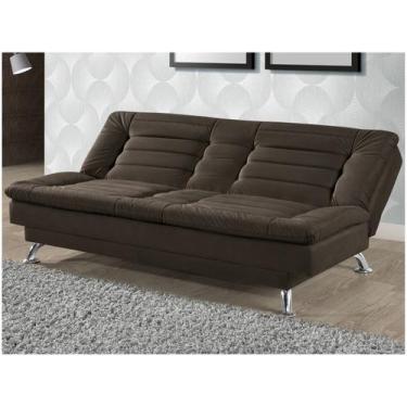 Imagem de Sofá-cama Casal 3 Lugares Reclinável Maya, Marrom, 3 Lugares