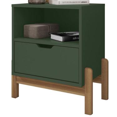 Imagem de Mesa de Cabeceira 1 Gaveta 004015 Verde Oliva DCASA