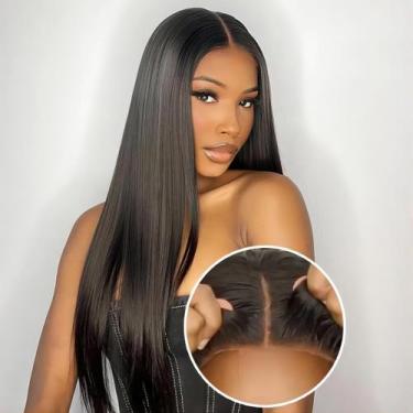 Imagem de Peruca sem cola ISEE Wear Go Straight Human Hair 60 cm 180%