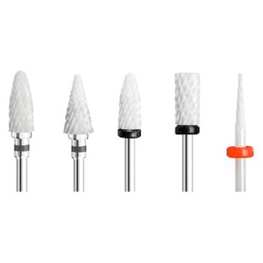 Imagem de 5 peças de cerâmica para arte de unhas, cortador rotativo, aparelho de limpeza para manicure, acessórios de máquina de trituração de unhas, ferramenta de gel de unha