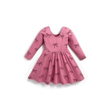 Imagem de MONICA + ANDY Vestido de manga comprida orgânico para bebês Let's Dance, Fitas rosa, 3 Meses