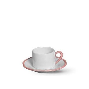 Imagem de Xícara de chá com pires bambú flat rosa 173ml - SCALLA