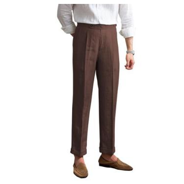 Imagem de Calças de linho BYLUNTA Vintage Summer leves para homens