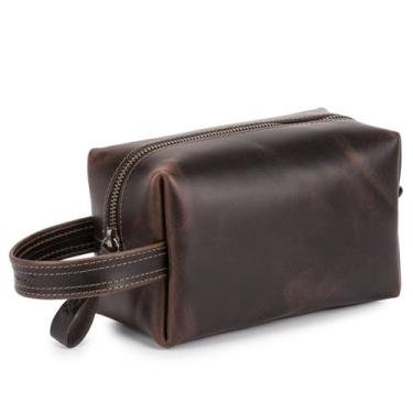 Imagem de Necessaire Executiva Estojo Organizador Para Viagem Couro Legítimo - E