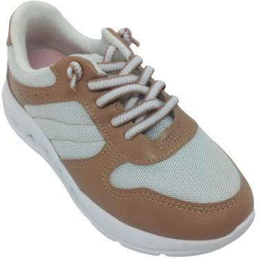 Imagem de Tênis Molekinha Menina Nylon Napa com Solado Emborrachado (Branco/Nude, BR, Criança de 9 a 12 anos, Numérico, 33)