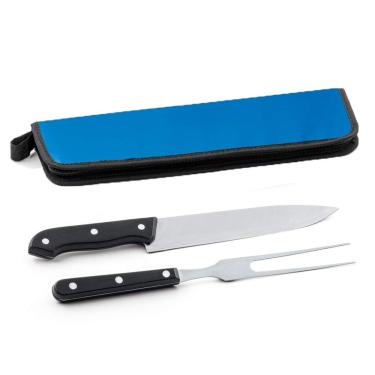 Imagem de Jogo para Churrasco Inox 2 peças com Estojo TopGet Azul