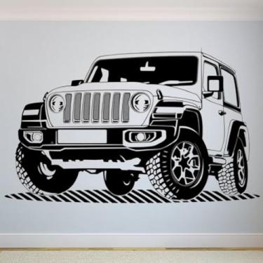 Imagem de Adesivos de parede de veículos off-road, pôsteres de parede Jeep, decalques artísticos de carro, decorações de quarto infantil, murais 115 x 87 cm