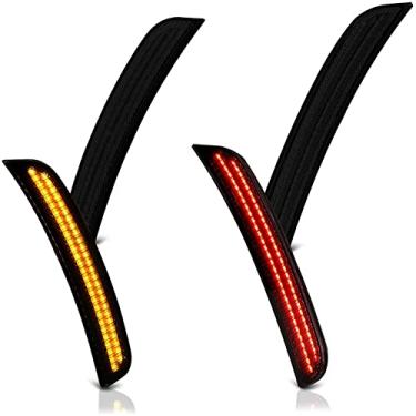 Imagem de RAGBUSCLE Lente fumê LED âmbar vermelha para arco da roda dianteira, substitui 68214402AD/68214403AD Lâmpadas laterais dianteiras e traseiras, compatível com Chrysler 2015-2021 300, contas de luz de