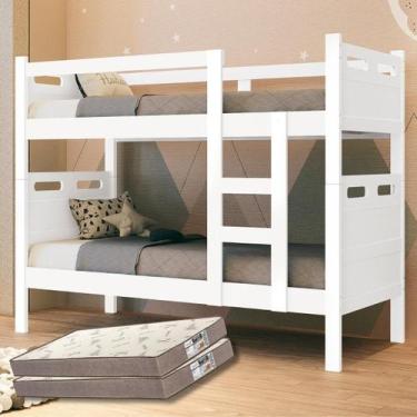 Imagem de Beliche Solteiro Robusta Multifuncional Vira Duas Camas Com Colchão D3