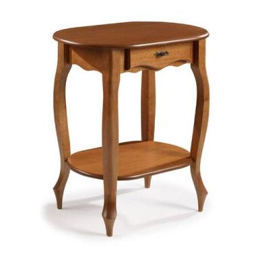 Imagem de Aparador Oval com 1 Gaveta e Prateleira 1034 Linz Móveis - Imbuia Glaz