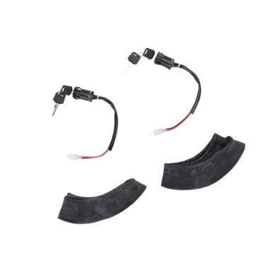 Imagem de RiToEasysports Kit de Tubo Interno de Bicicleta Elétrica, 2 Peças de 12 Tubos Internos de Borracha Com Haste de Válvula Angular, Interruptores de Ignição de Bicicleta Com Chaves