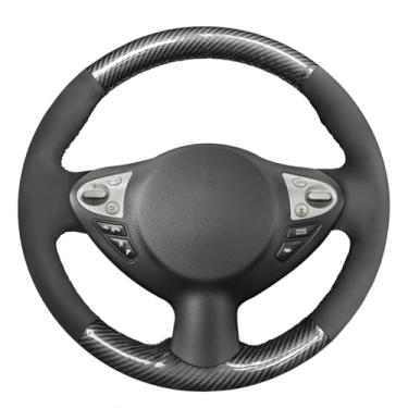 Imagem de MEWANT Capa de volante com costura DIY para Nissan Juke 2011-2017/Maxima 2009-2014/370Z 2011-2020/ Sentra 2017-2019 Acessórios de volante
