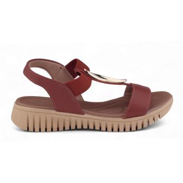 Imagem de Sandália Feminina Usaflex Enfeite Dourado Couro UD11002004