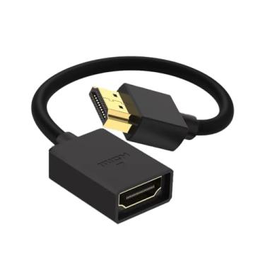 Imagem de Cabo de extensão HDMI macho para fêmea, extensor HDMI curto, suporte 4K 3D, compatível com Google Chrome Cast, Stick, HDTV, laptop e PC